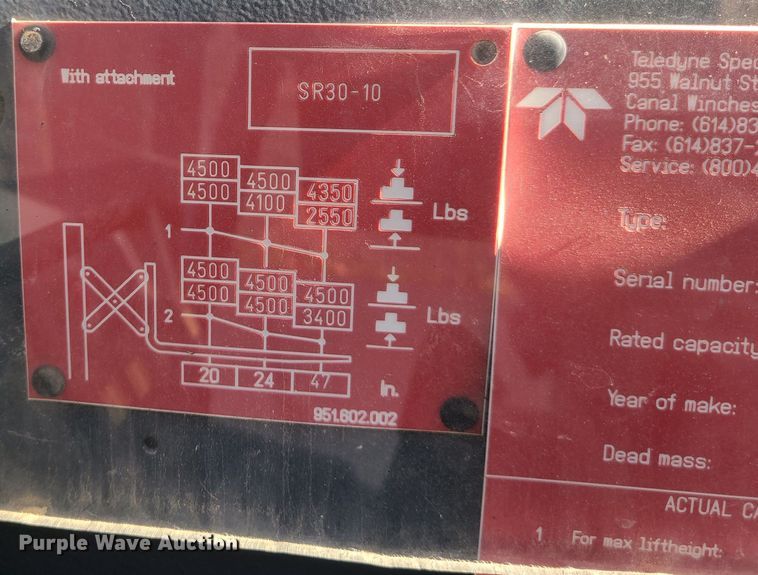 image for item DN5717 Teledyne Specialty Equipment E33PX  forklift