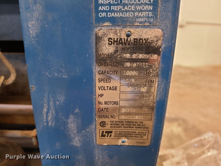 image for item DN5718 (3) Shaw Box hoists