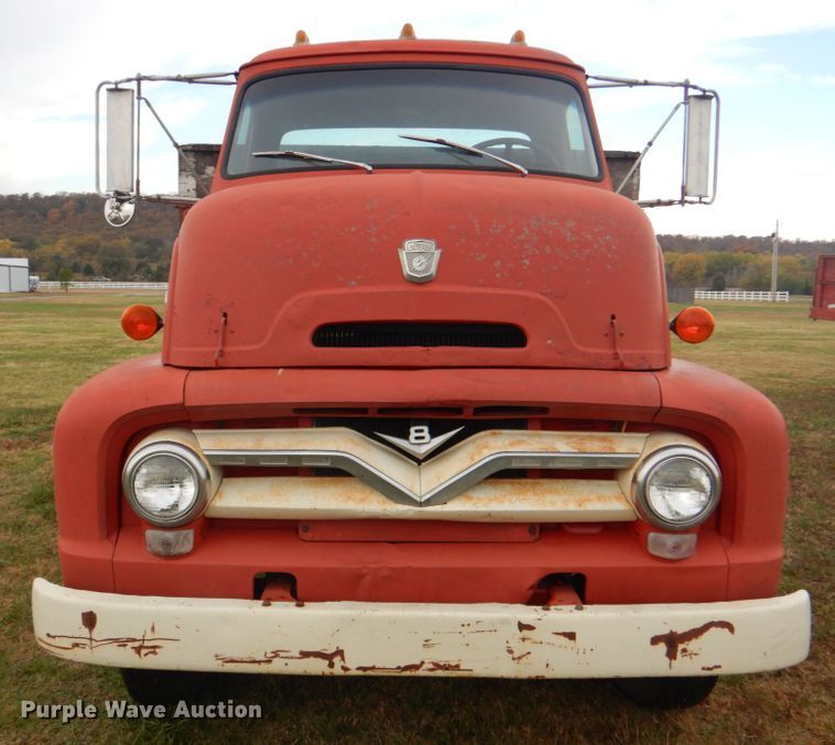image for item DN6541 1955 Ford C750 Big Job  dump flatbed truck