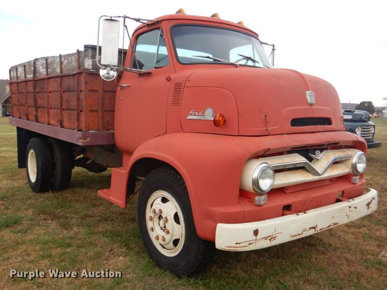 image for item DN6541 1955 Ford C750 Big Job  dump flatbed truck