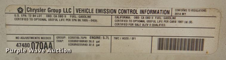 image for item DN6565 2014 Dodge Ram 1500  pickup truck