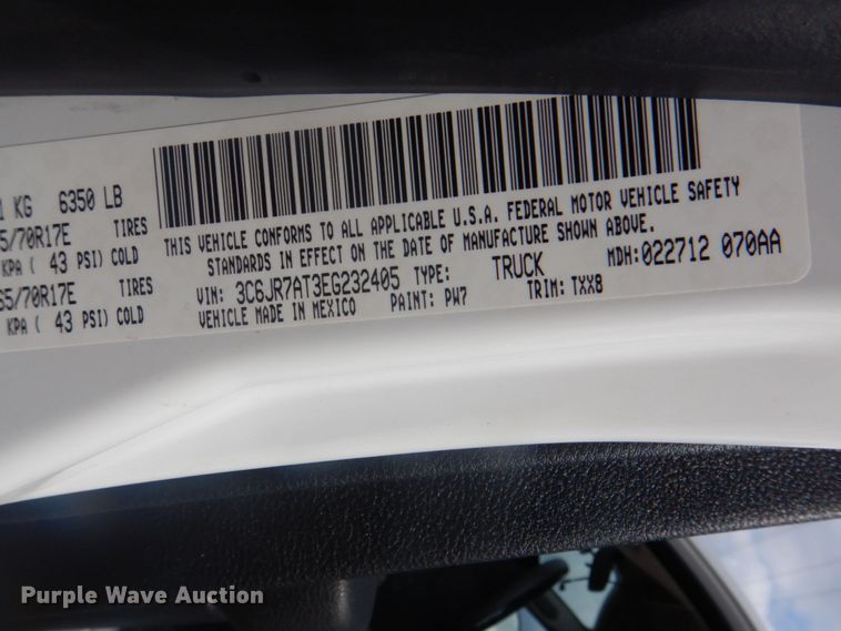 image for item DN6565 2014 Dodge Ram 1500  pickup truck