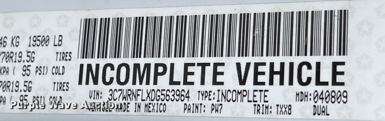 image for item IK9634 2013 Dodge Ram 5500  Crew Cab flatbed truck