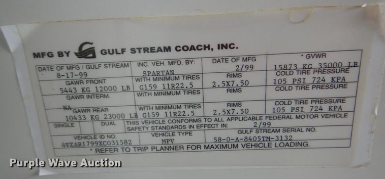 image for item JN9071 2000 Gulf Stream Spartan Tour Master  RV