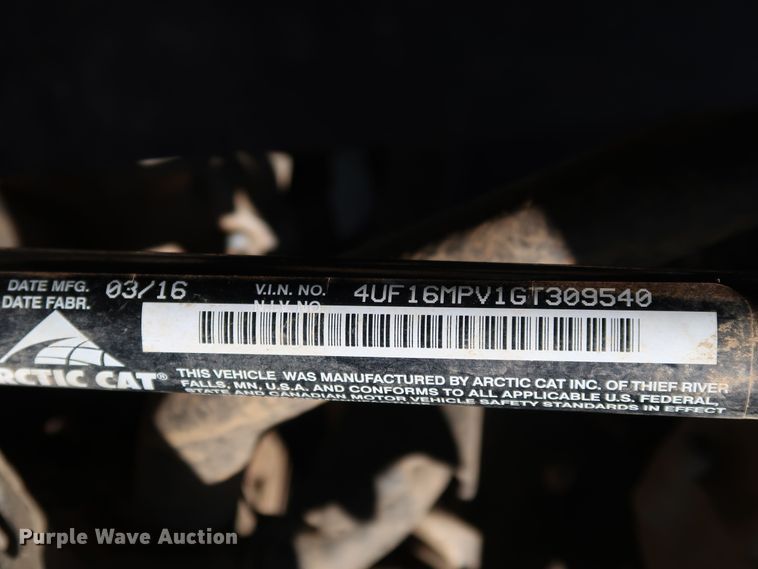 image for item JS9781 2016 Arctic Cat 700 HDX XT  utility vehicle