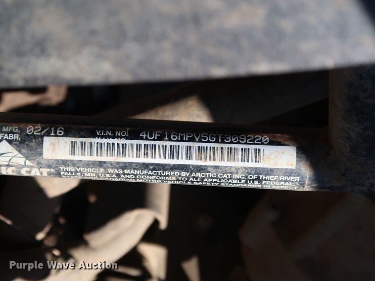 image for item JS9782 2016 Arctic Cat 700 HDX XT  utility vehicle