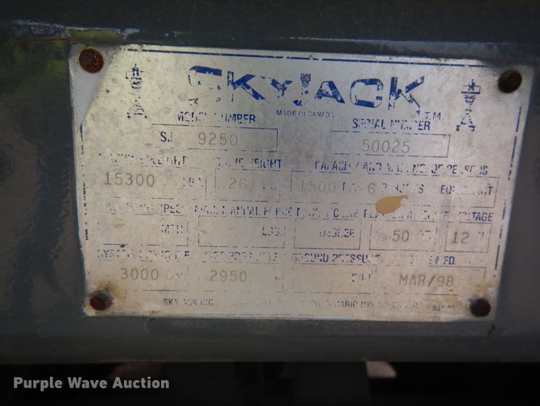 image for item KK9709 Skyjack SJ9250  scissor lift