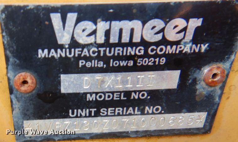 image for item DA5497 2007 Vermeer D7X11 II  Series II directional boring unit