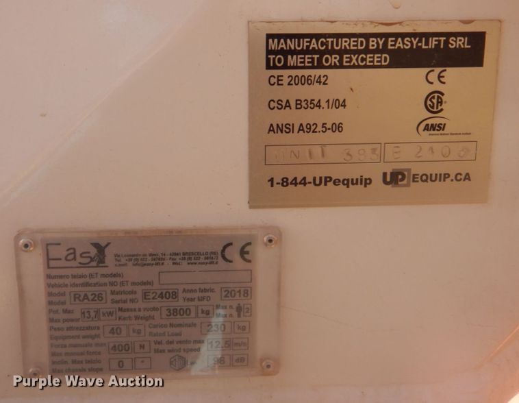 image for item DH8028 2018 Easy Lift RA26  boom lift