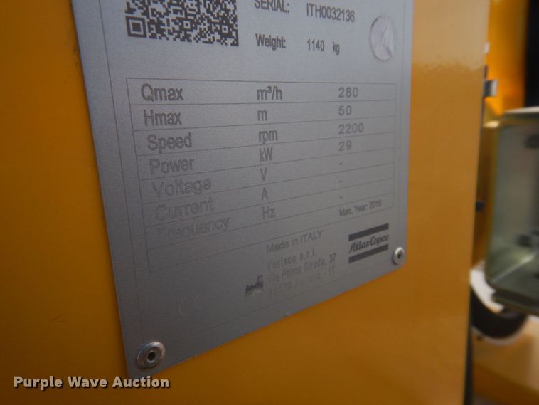 image for item DH8030 2019 Atlas Copco PAS100HF  water pump