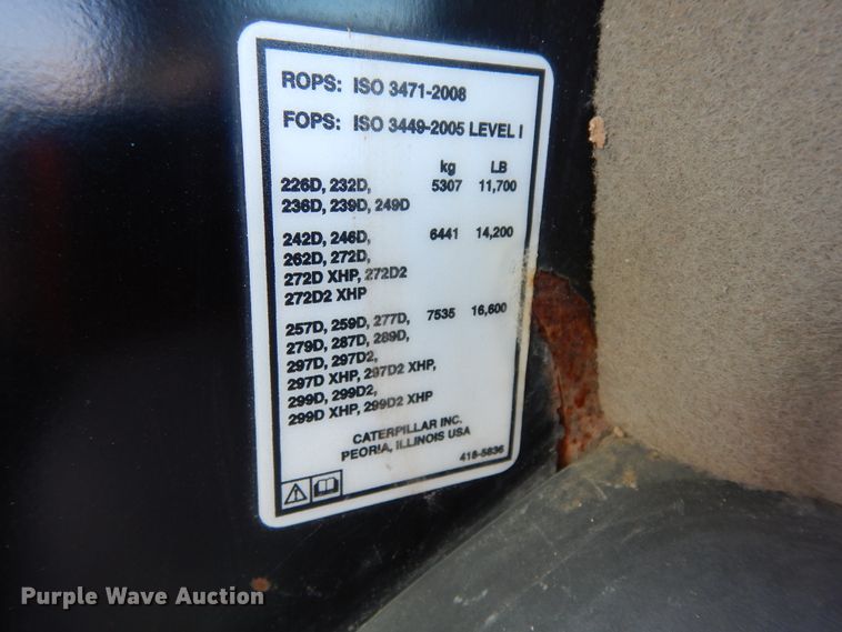 image for item DI8550 2016 Caterpillar 259D  tracked skid steer loader