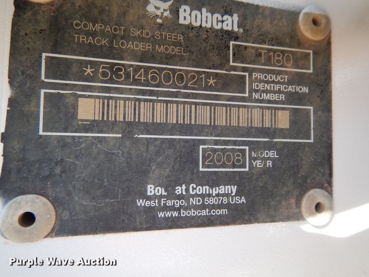 image for item DI8551 2008 Bobcat T180  tracked skid steer loader