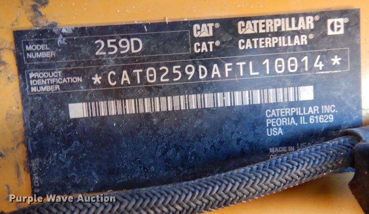 image for item DI8552 2016 Caterpillar 259D  tracked skid steer loader