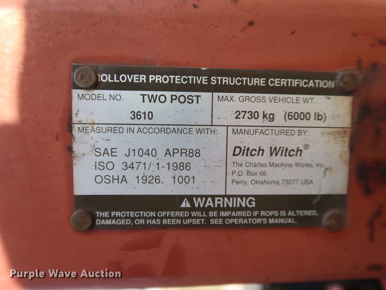 image for item DJ2440 1997 Ditch Witch 3610  trencher