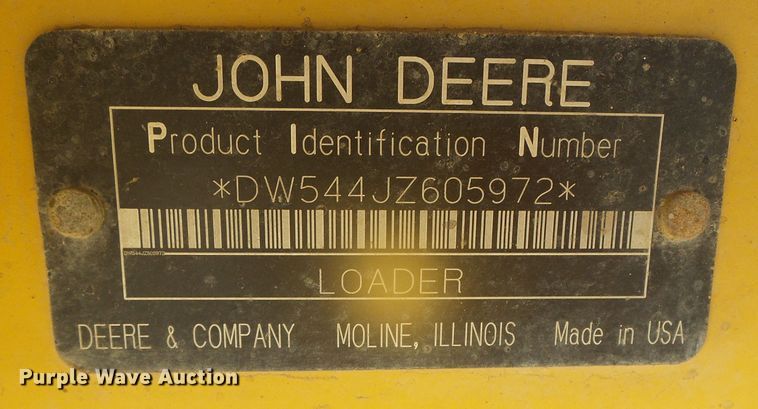 image for item DJ7548 2006 John Deere 544J  wheel loader