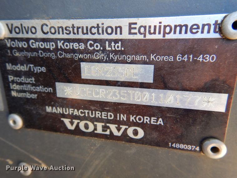 image for item DK1423 2008 Volvo ECR235CL  excavator