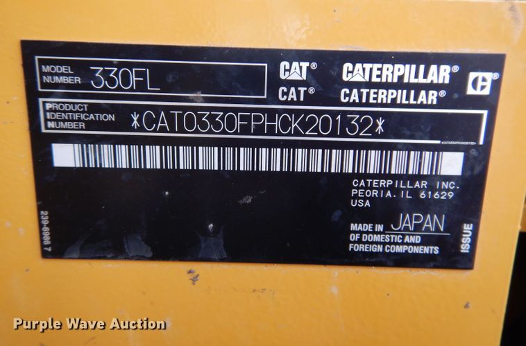 image for item DL5764 2018 Caterpillar 330F L  excavator