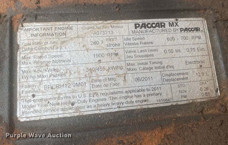 image for item DL6167 2012 Peterbilt 388  flatbed truck with mud mixer