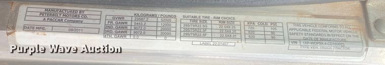 image for item DL6167 2012 Peterbilt 388  flatbed truck with mud mixer