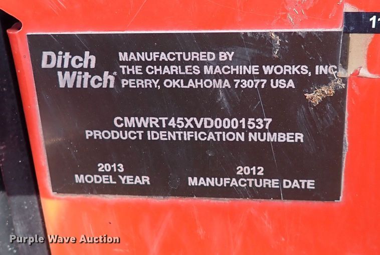 image for item DN2242 2013 Ditch Witch RT45  trencher