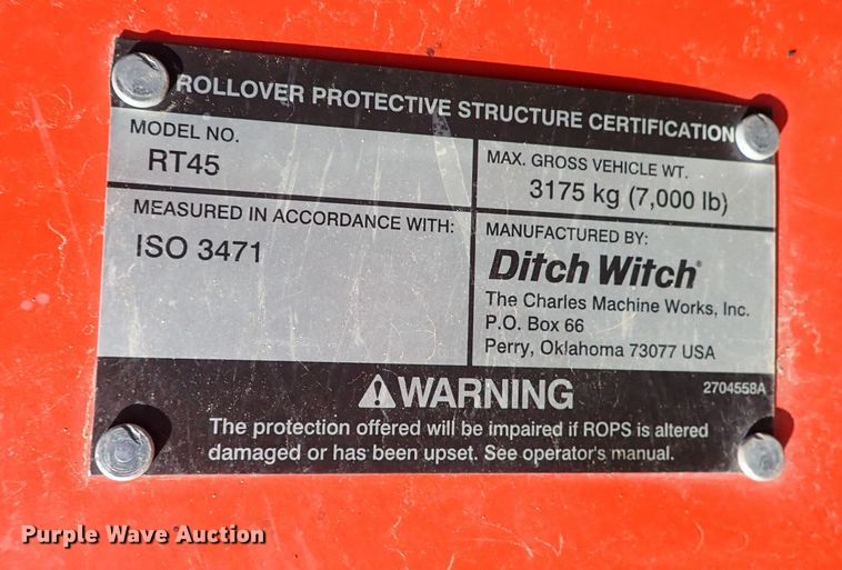 image for item DN2242 2013 Ditch Witch RT45  trencher