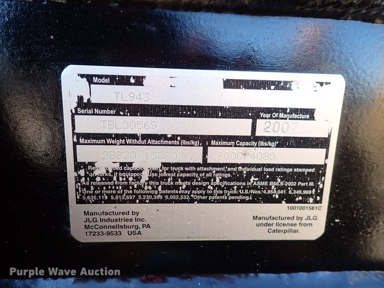 image for item DN2273 2007 Caterpillar TL943  telehandler