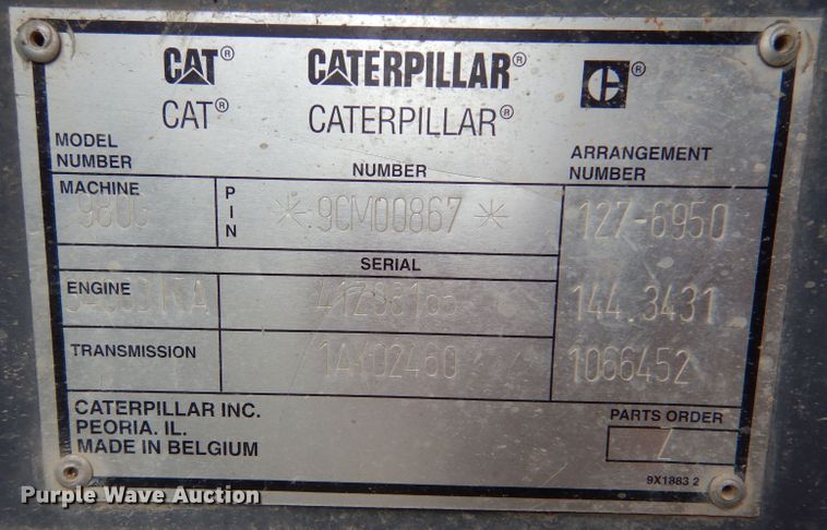 image for item DN5340 1998 Caterpillar 980G  wheel loader