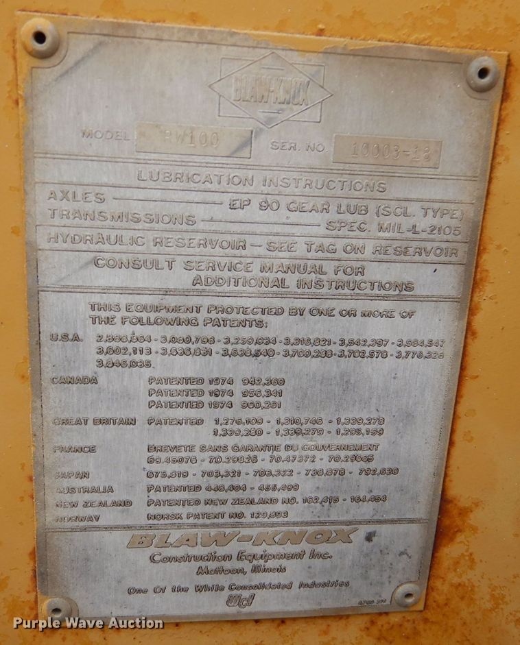 image for item DN5343 Blaw Knox RW100  road widener