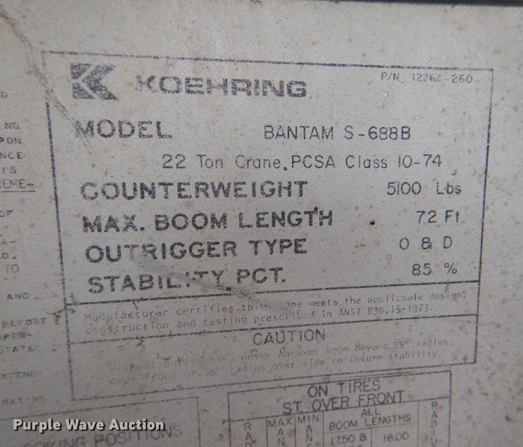 image for item DN5361 Koehring S668B  crane