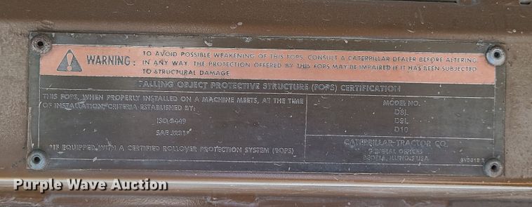 image for item DN5686 1982 Caterpillar D8L  dozer