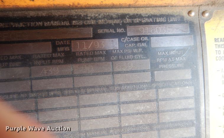 image for item DN6259 1993 Gardner Denver 4.5x5 Duplex  mud pump