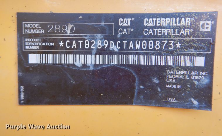 image for item DN6548 2014 Caterpillar 289D  tracked skid steer loader