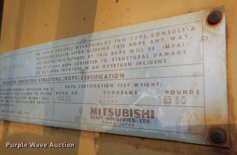 image for item DN6556 1986 Mitsubishi MG400  motor grader