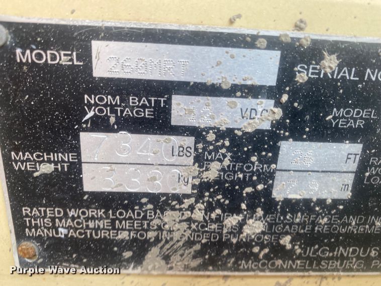 image for item EX9650 2007 JLG 260MRT  scissor lift