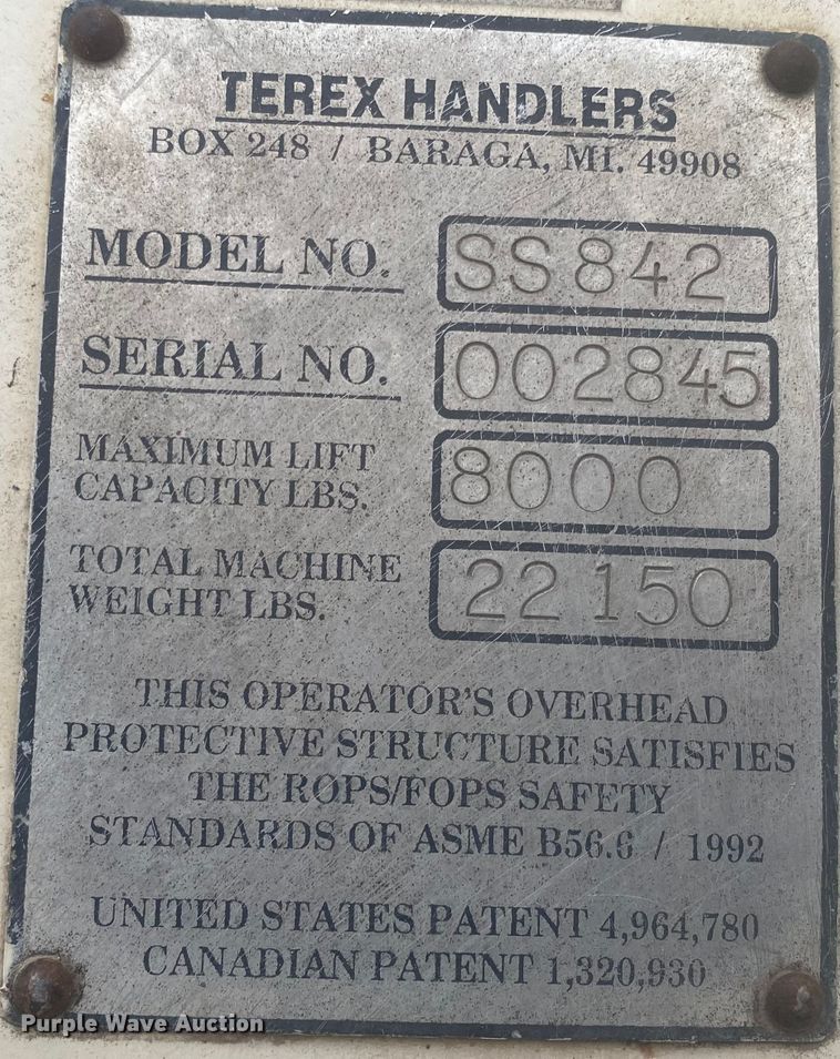 image for item EX9651 Terex SS-842  telehandler