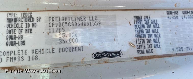 image for item EX9657 2006 International Business Class M2  pressure digger truck