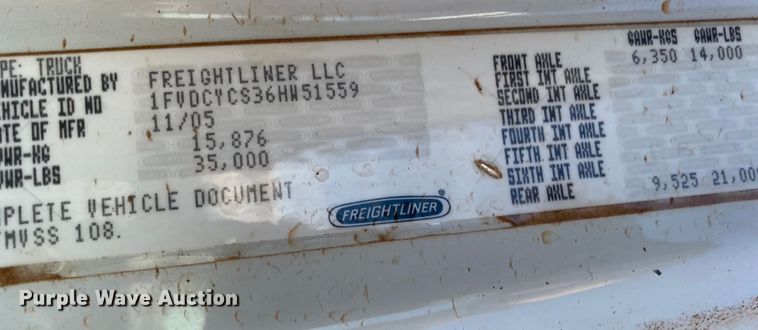 image for item EX9657 2006 International Business Class M2  pressure digger truck