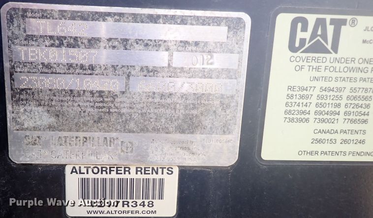 image for item EX9665 2012 Caterpillar TL642  telehandler