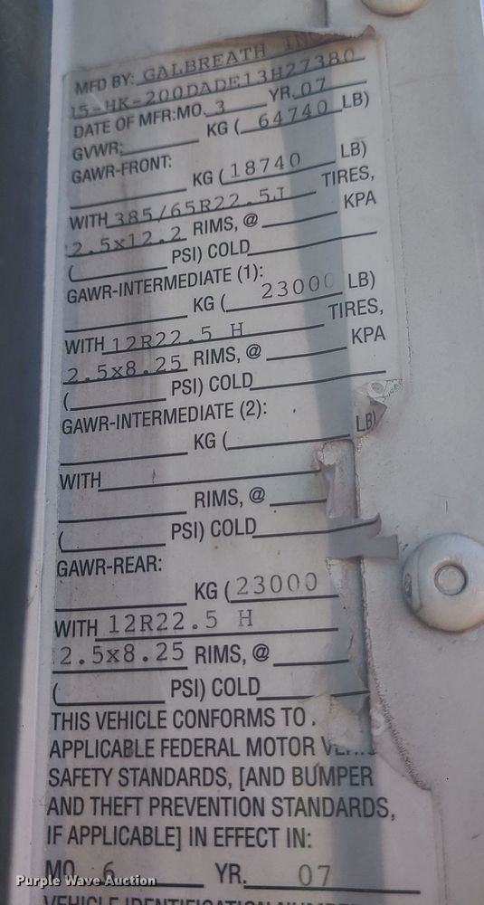 image for item EZ9239 2007 American Lafrance Condor  truck cab and chassis