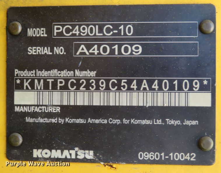 image for item FP9428 2012 Komatsu PC490LC-10  excavator