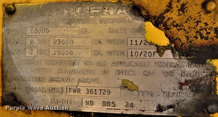 image for item FP9437 1973 Fruehauf ND-DB5-24  end dump trailer