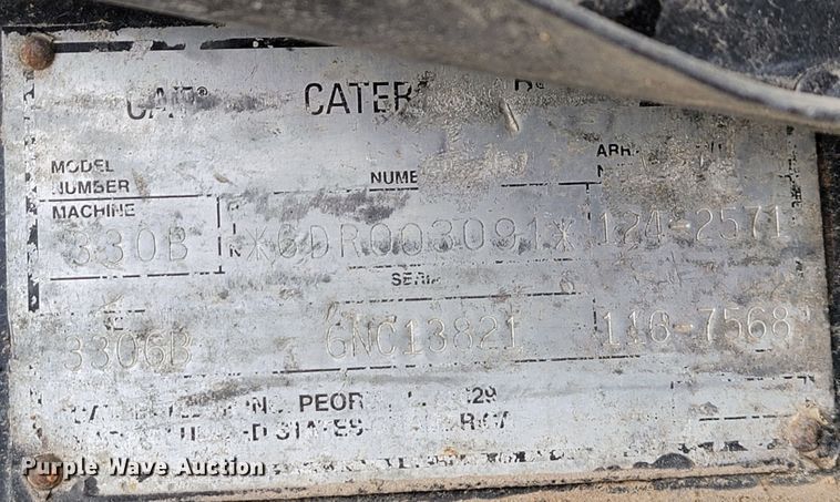 image for item ID9515 1999 Caterpillar 330B  excavator