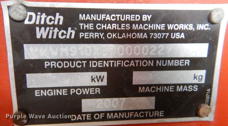 image for item IV9808 2007 Ditch Witch RT95  trencher