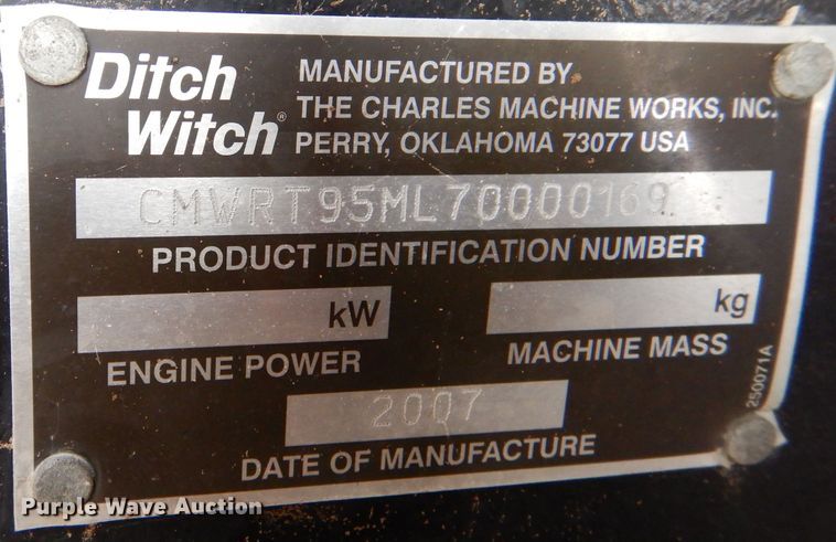 image for item IV9808 2007 Ditch Witch RT95  trencher