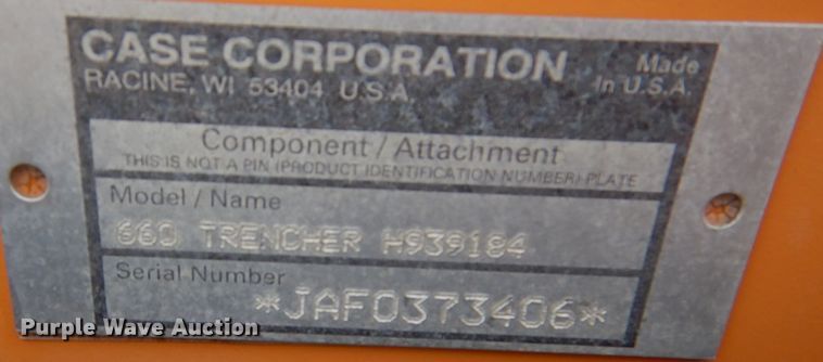 image for item IV9809 2003 Case 660  trencher