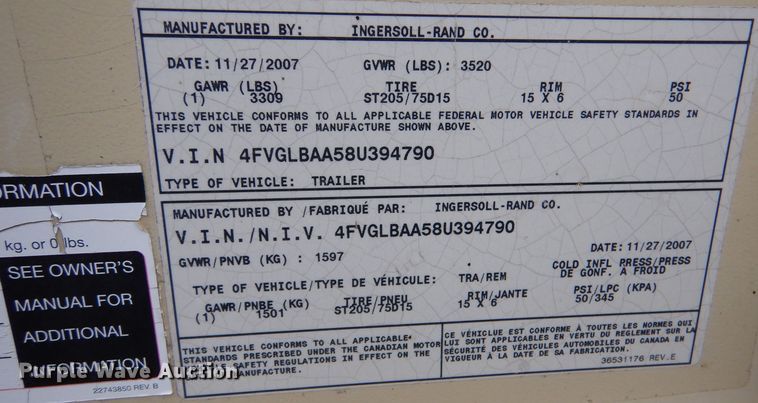 image for item IV9813 2008 Ingersoll Rand Power Source G40  generator