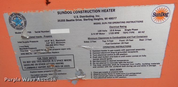 image for item JI9344 (3) Sundog heaters