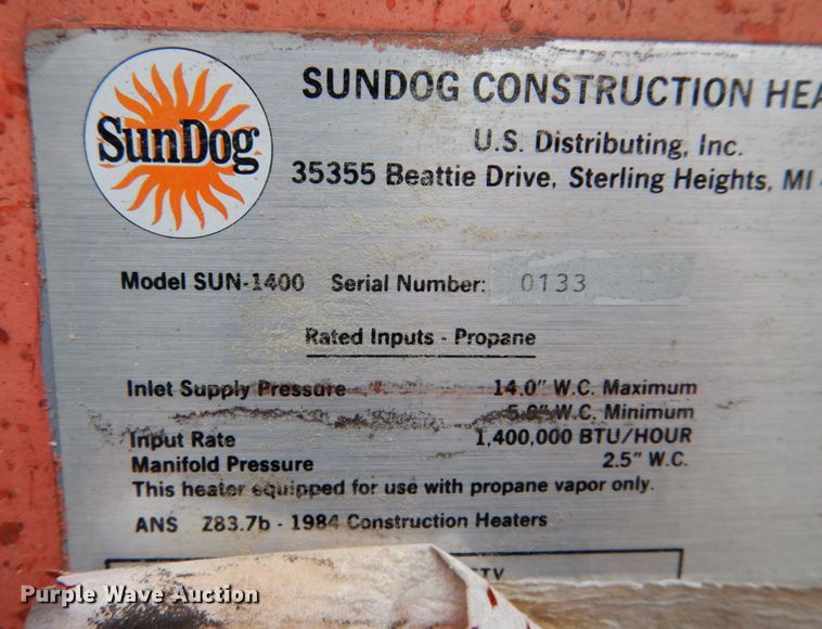 image for item JI9345 (3) Sundog Sun-1400 heaters