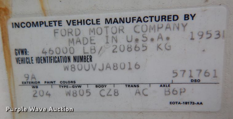 image for item JI9347 1980 Ford 8000  tank truck