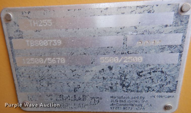 image for item JI9354 2012 Caterpillar TH255  telehandler